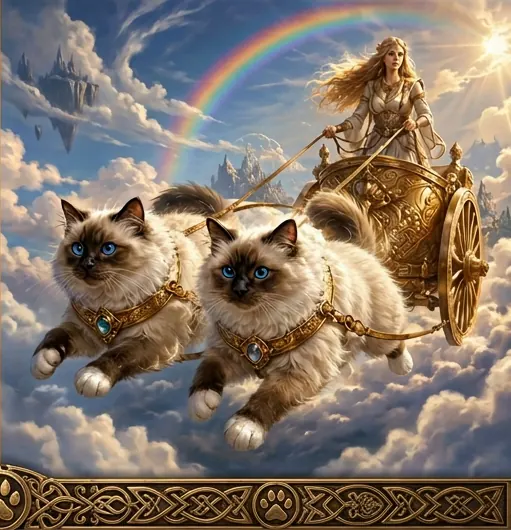 Illustration af Hellig Birma-katte