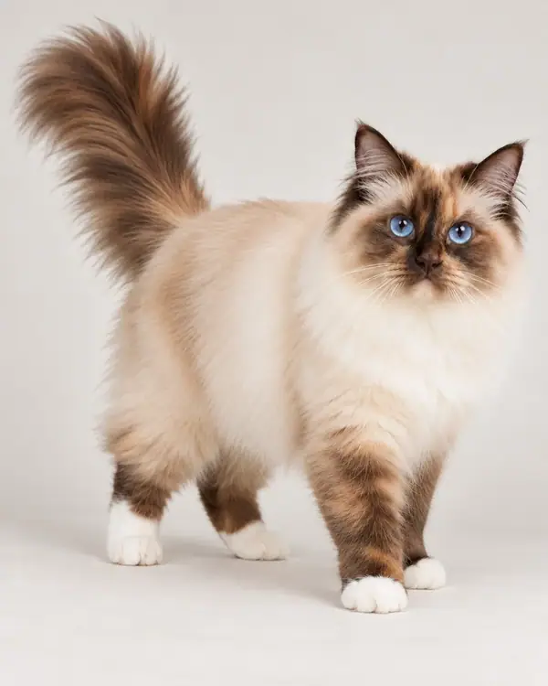 AI-illustration af Hellig Birma, chokolade tortie, voksen – SBI h