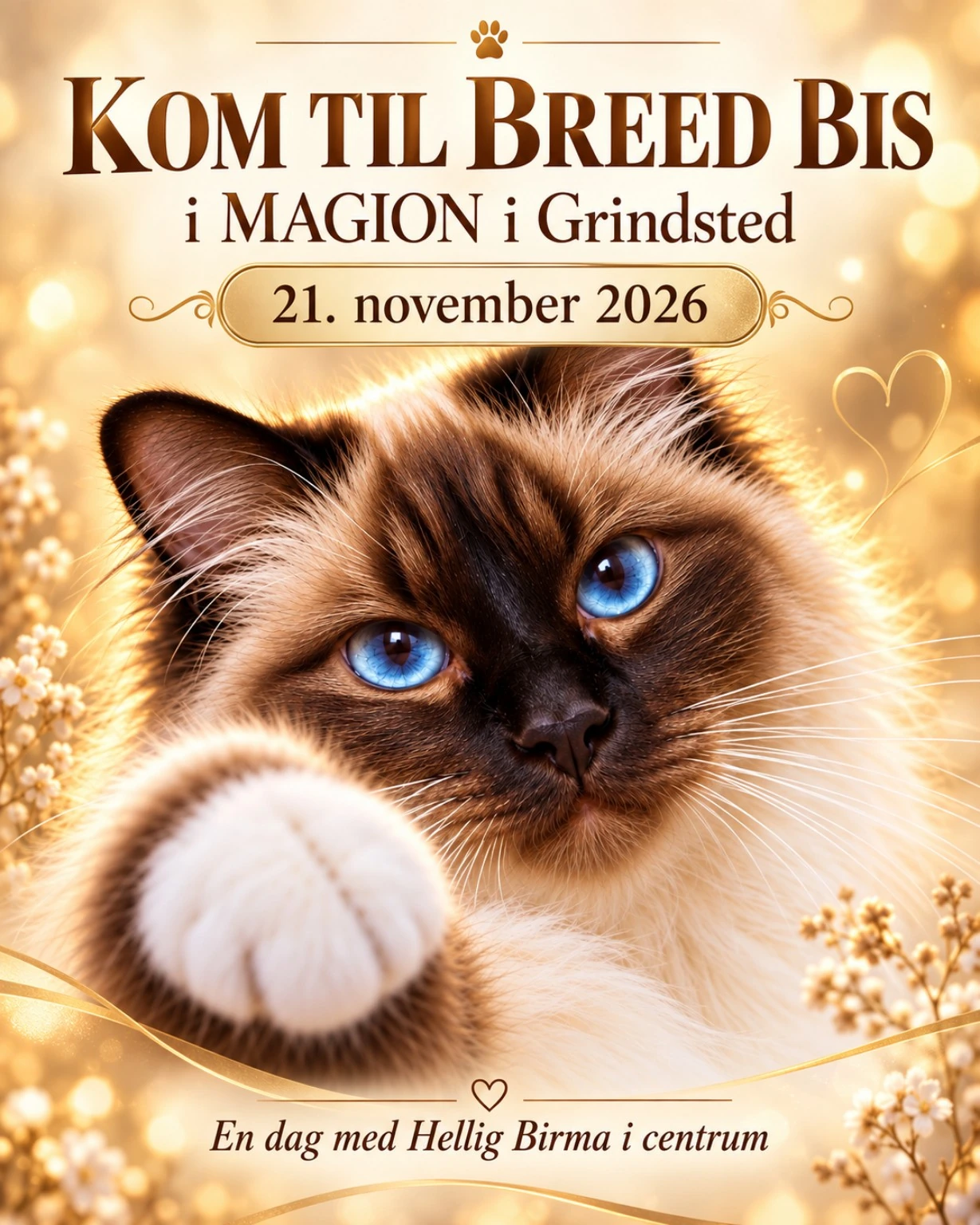 Invitation til Breed BIS for Hellig Birma i MAGION i Grindsted den 21. november 2026