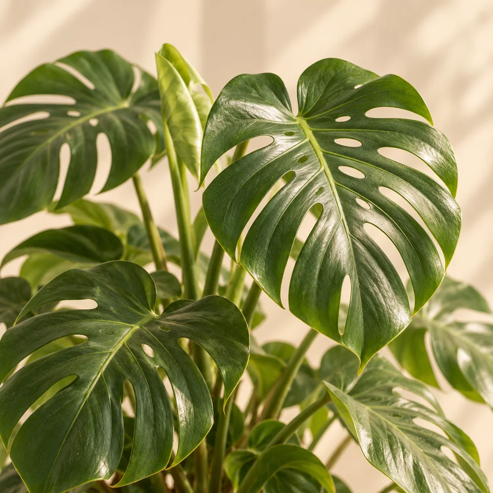 AI-illustration af Monstera / fingerfilodendron