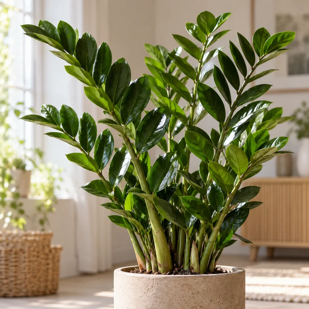 AI-illustration af ZZ-plante / lykkebregne
