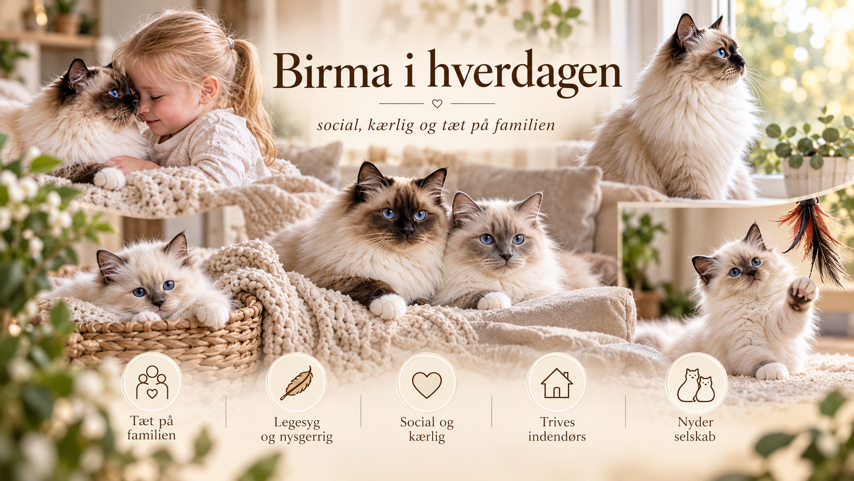 Visuel oversigt over Hellig Birma i hverdagen