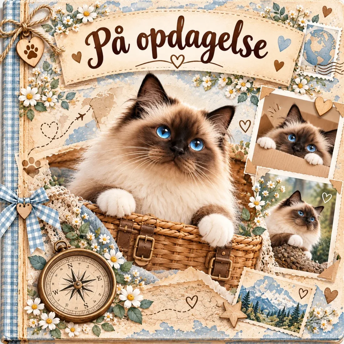 Illustreret albumside med Bimse på opdagelse