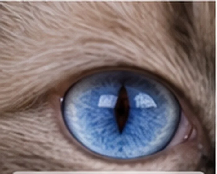Close-up of Sacred Birman's blue eye